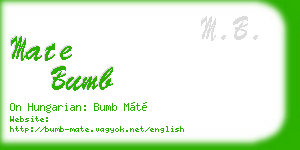 mate bumb business card